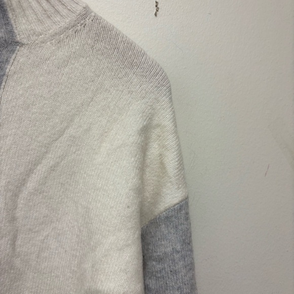 REISS Grey Gaia Color Block High Neck Wool Blend Sweater Jumper - Picture 9 of 13